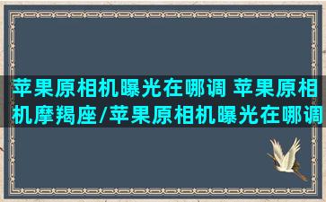 苹果原相机曝光在哪调 苹果原相机摩羯座/苹果原相机曝光在哪调 苹果原相机摩羯座-我的网站